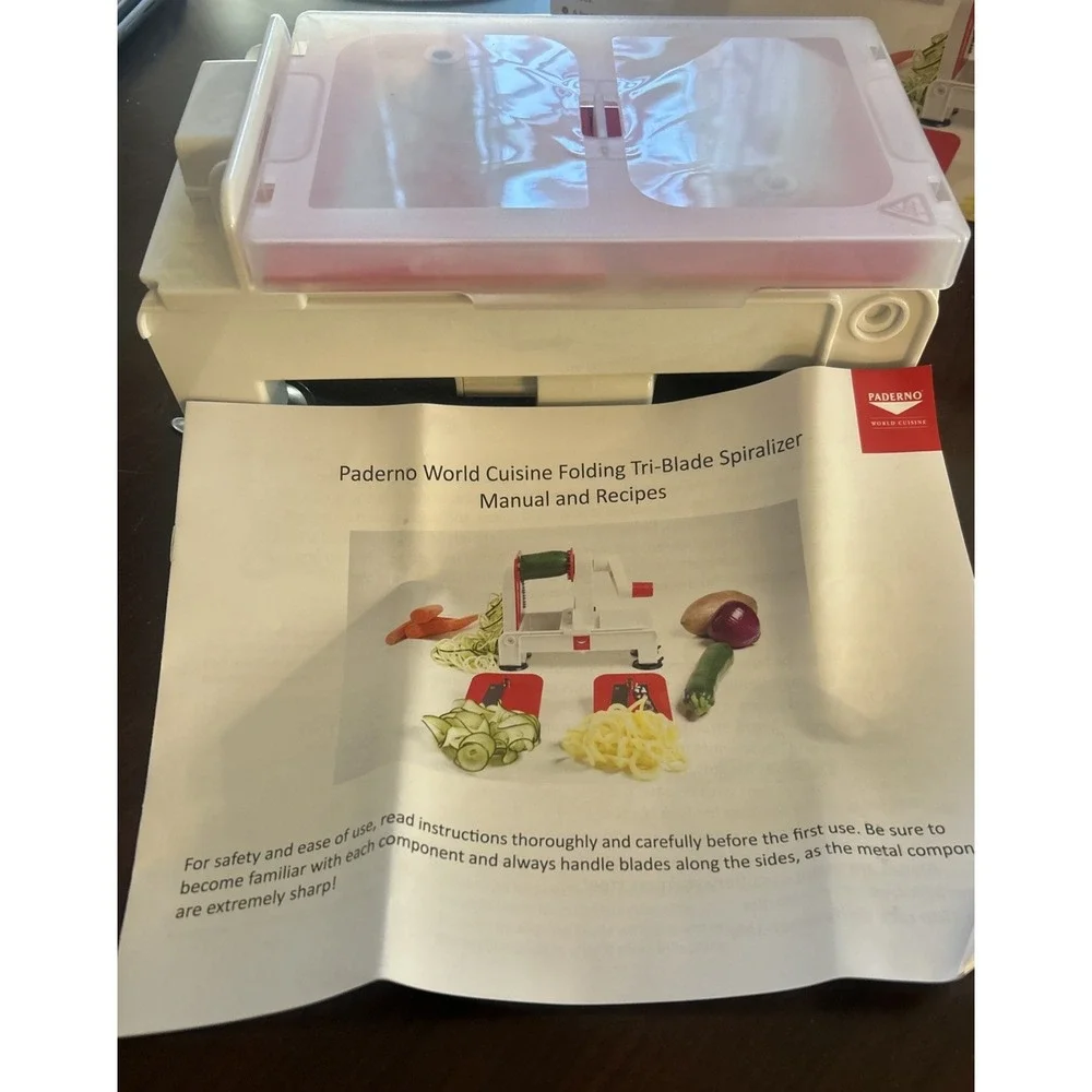PADERNO WORLD CUISINE TRI BLADE SPIRAL VEGETABLE SLICER CUTTER Red A4982802